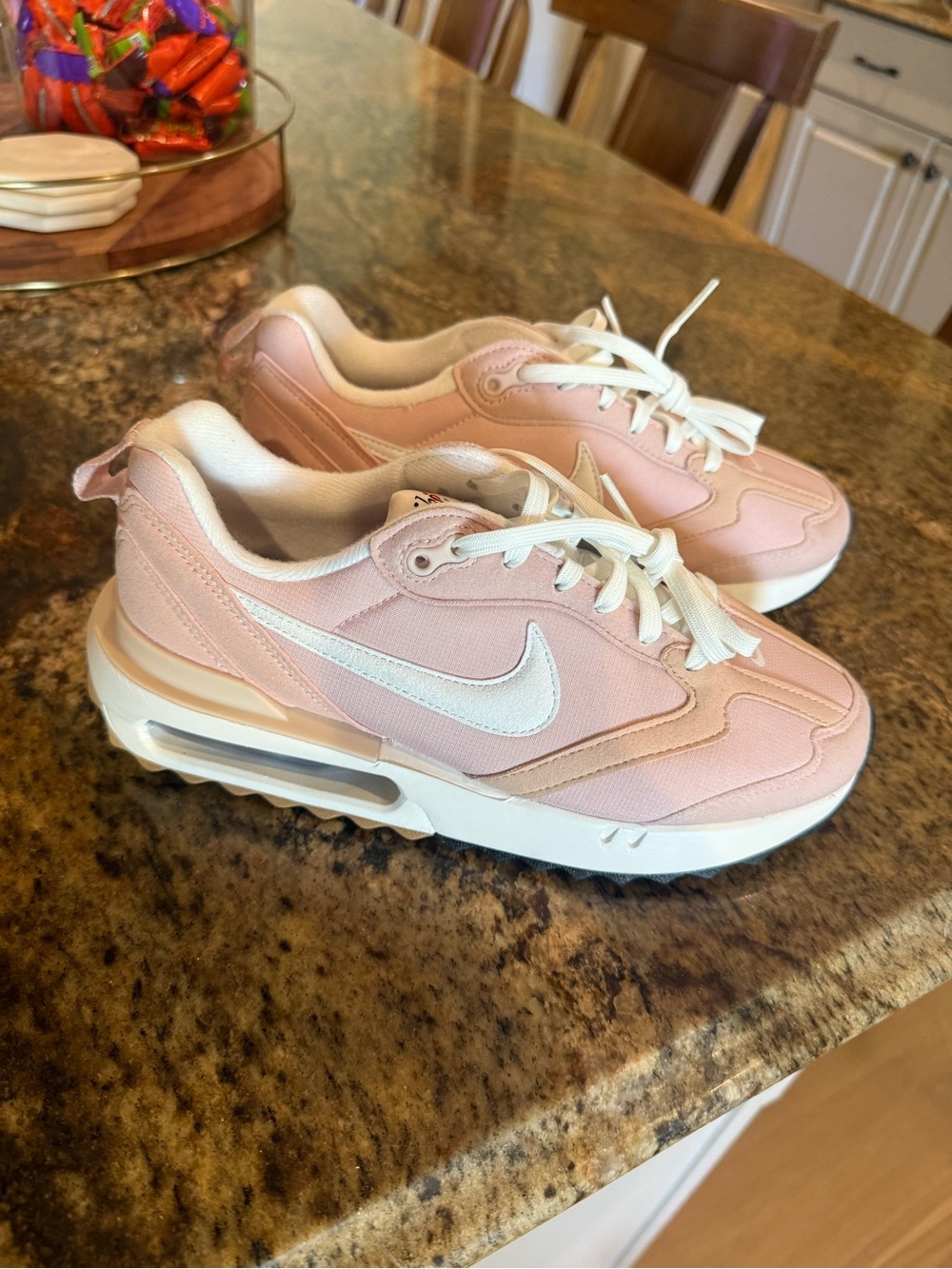 Nike Women’s Pink and White Air Max-Style Sneakers